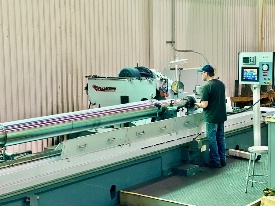 Compressor Shaft Precision Grinding | HFW Industries Precision cylindrical grinding and finishing of a compressor shaft at HFW Industries